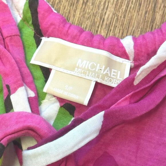 Michael Michael Kors Pink White Green Keyhole Halter Tank Top Size Small - Picture 10 of 11